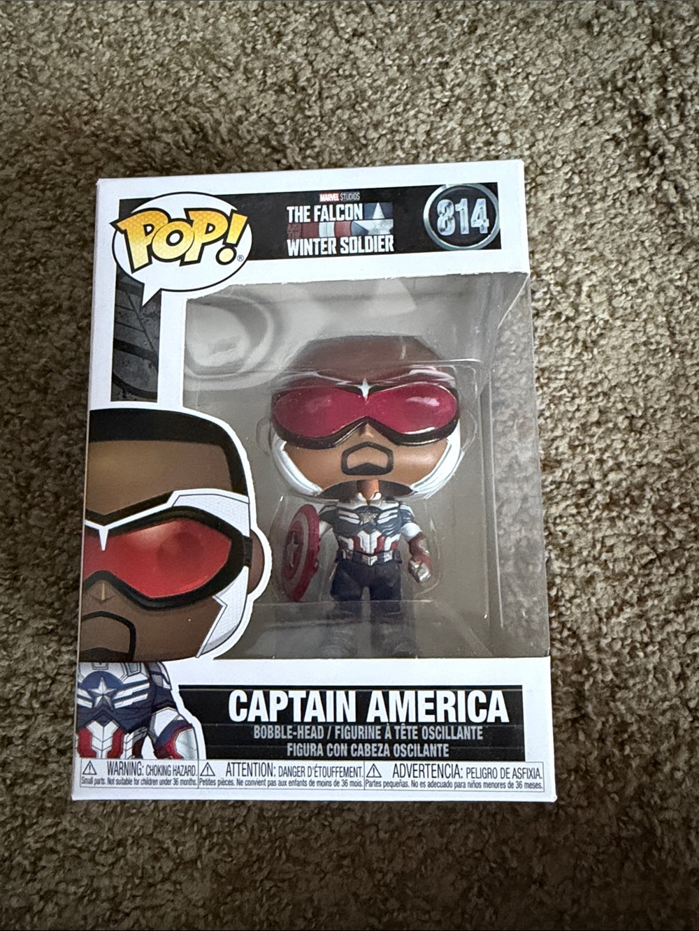 Funko Captain America Pop! Figure with Red Goggles and Silver Shield Accent